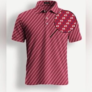 Haven The Don Red White and Blue 45 - 47 Trump Golf Polo Shirt XL NWT